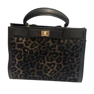 Rare Kate Spade Mayfair Drive Luxe Tullie Leopard Purse Calf Hair And Leather
